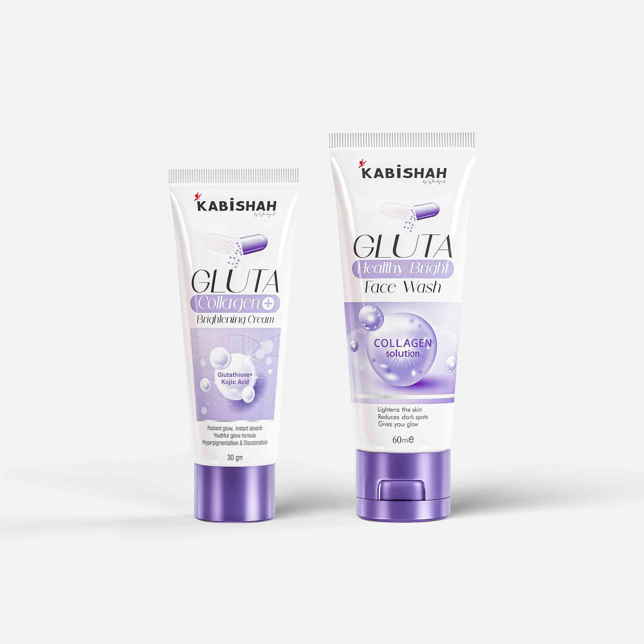 glutathione face wash in pakistan Gluta Power Pack – Brightening Face Wash & Collagen Cream – Kabishah